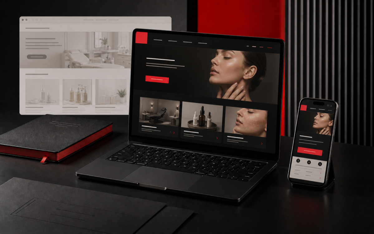 Anonymisierter Vergleich einer älteren Praxis-Website mit einem modernen responsiven Redesign
